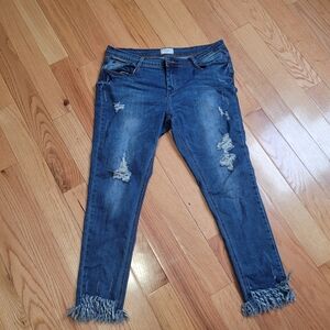 Distressed Blue Jeans